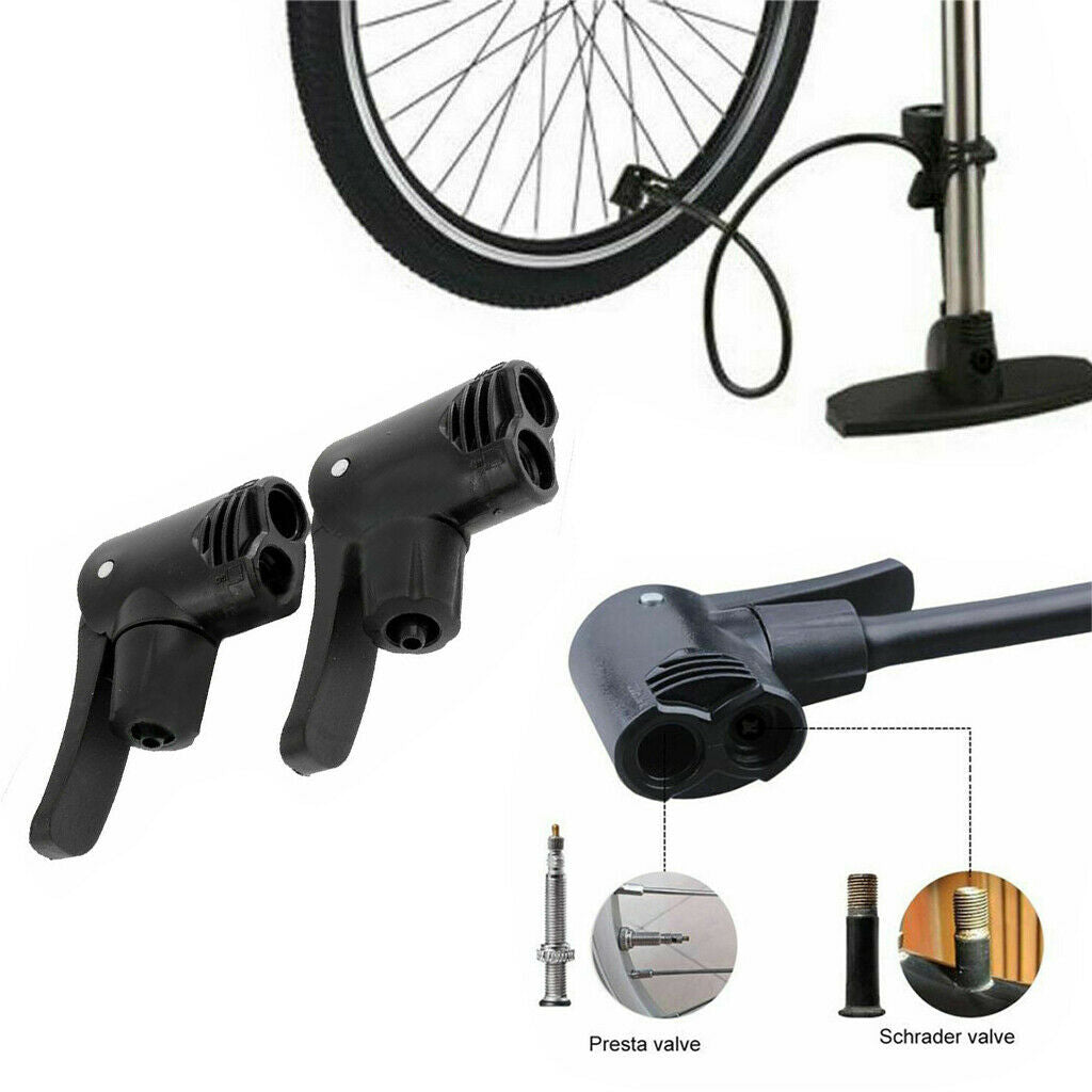 Presta and Schrader Valve Bicycle Tire Tyre Air Pump Inflator Valve Connector