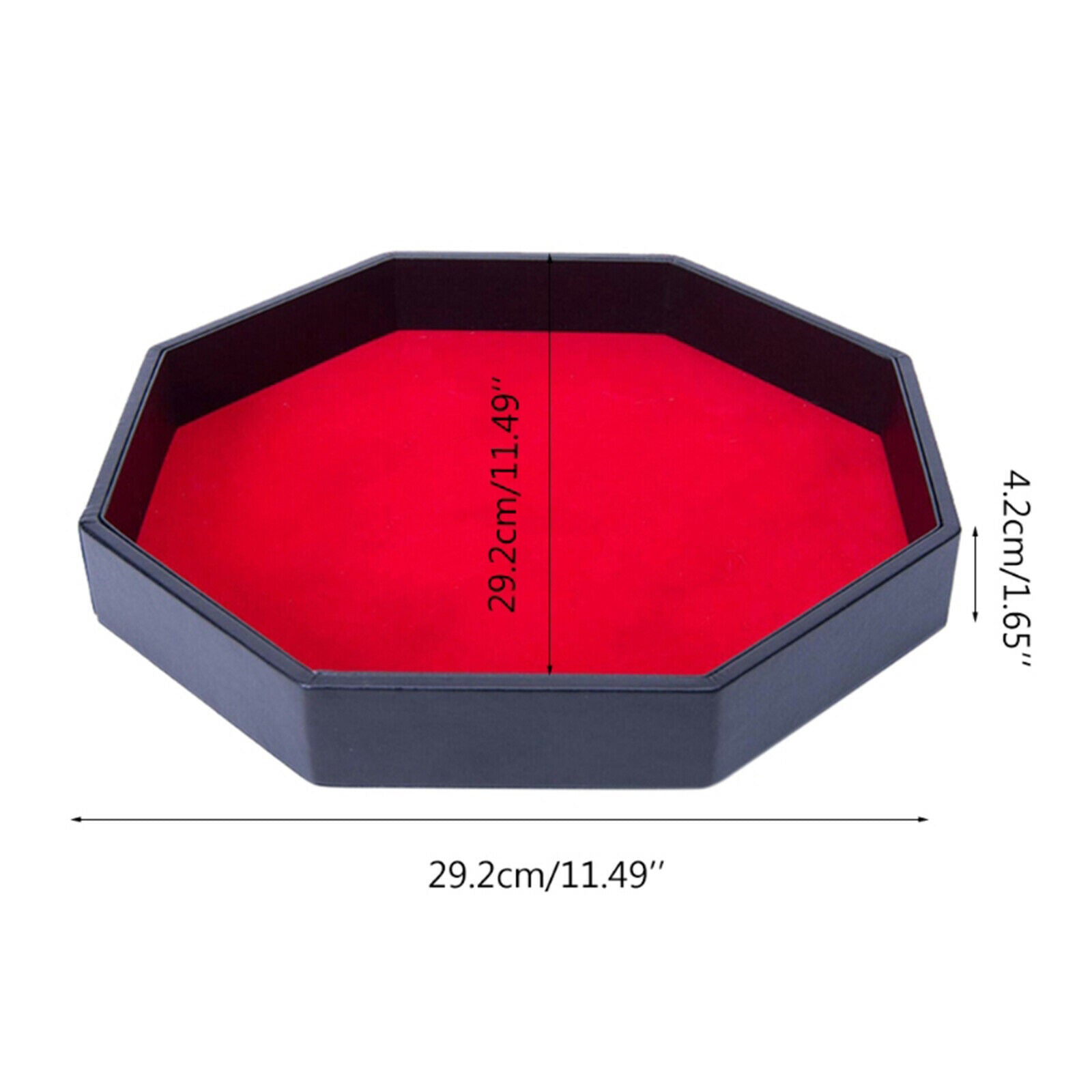 Portable Octagonal Dice Tray Red Velvet Table Games RPG and D&D Dice Game