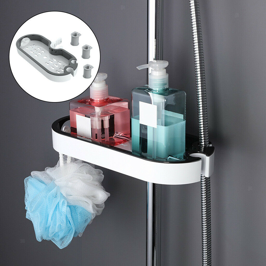 Hanging Shower Rack Storage Rack Tray for 22/24/25 mm Shower Rail Bathroom
