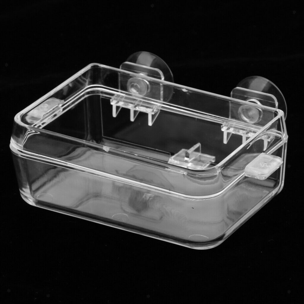Plastic Transparent Tortoise Reptile Frog Water & Food Bowl Worm Container