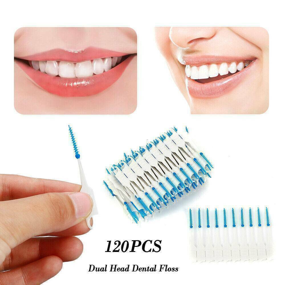 120pcs Teeth Toothpicks Dental Floss Picks Interdental Brush-Stick Tooth Clean