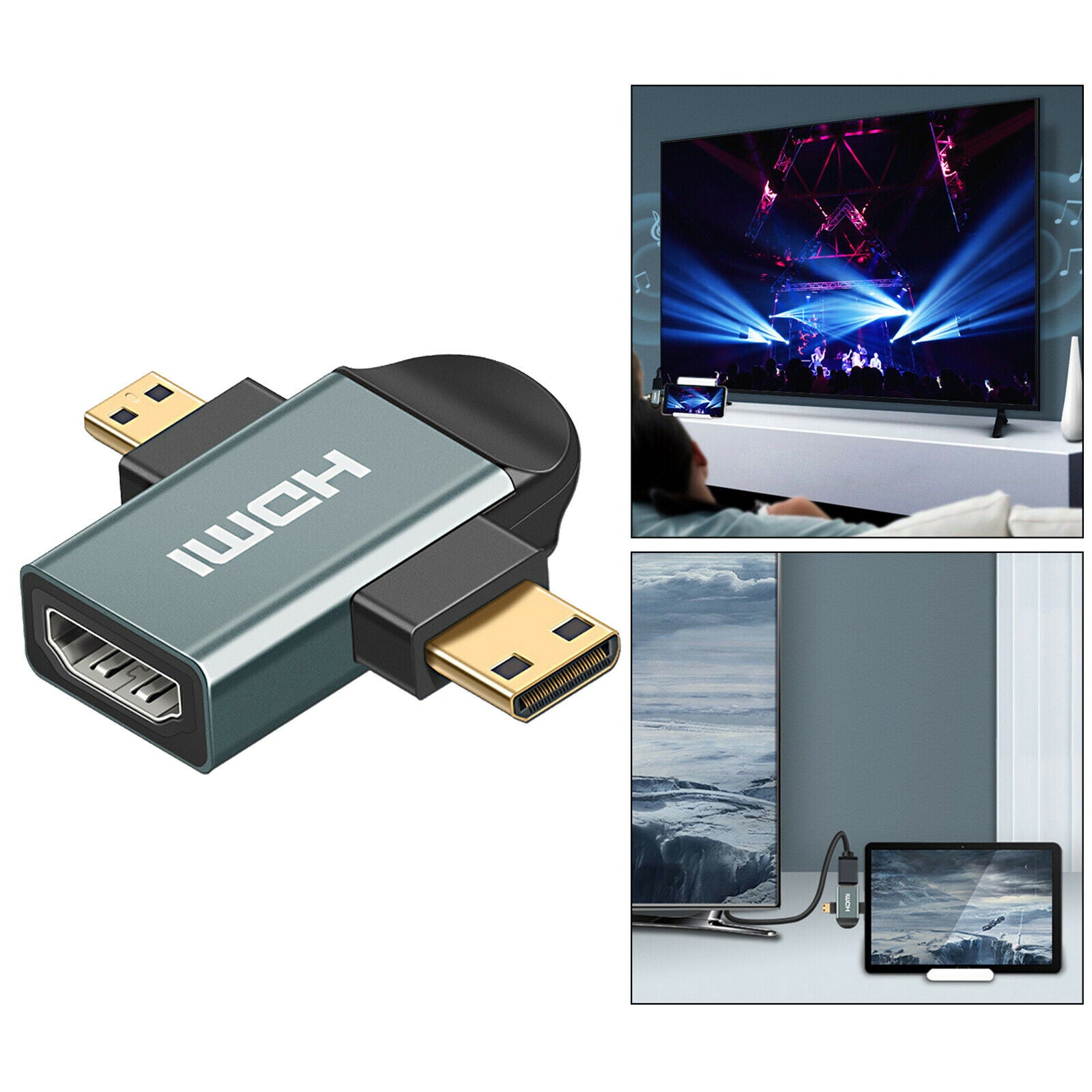 Micro / Mini HDMI Male to Female HDMI Adapter Connector Camcorder Converter