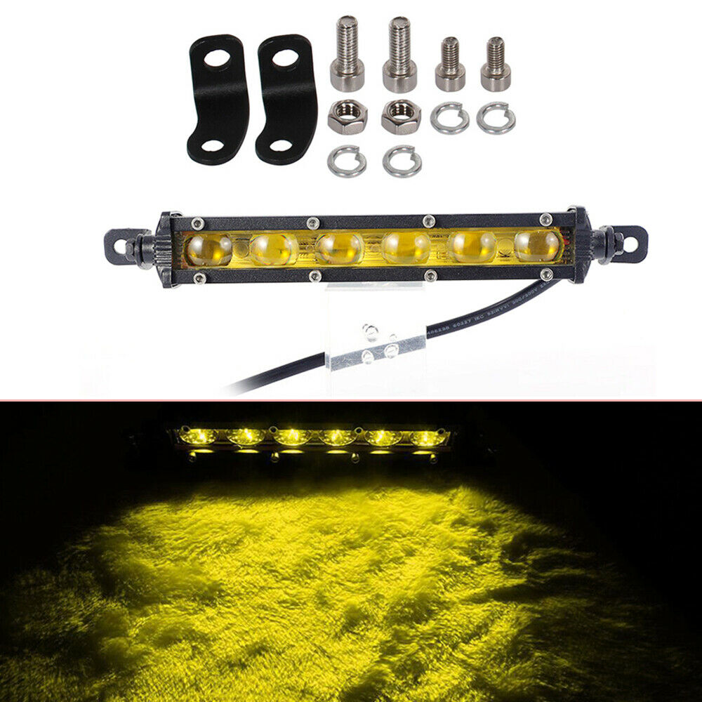 7'' Yellow 6X5W Chip LED Work Fog Light Bar Spot SUV Boat Driving Lamp Offroad
