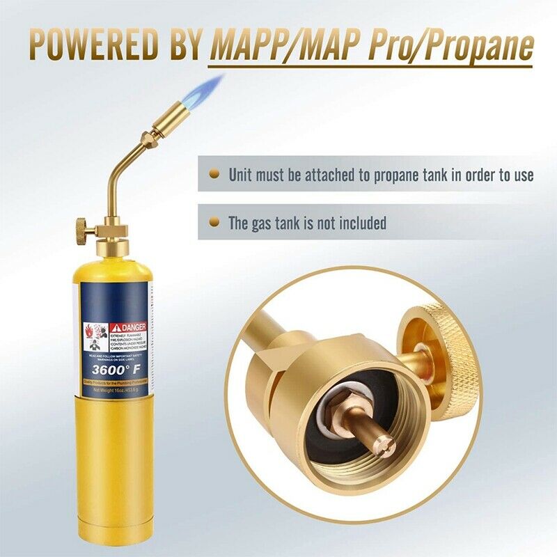 Brass Pencil Flame Propane Welding Torch Head, Start Metal Handle Torch MAPPG2Y4