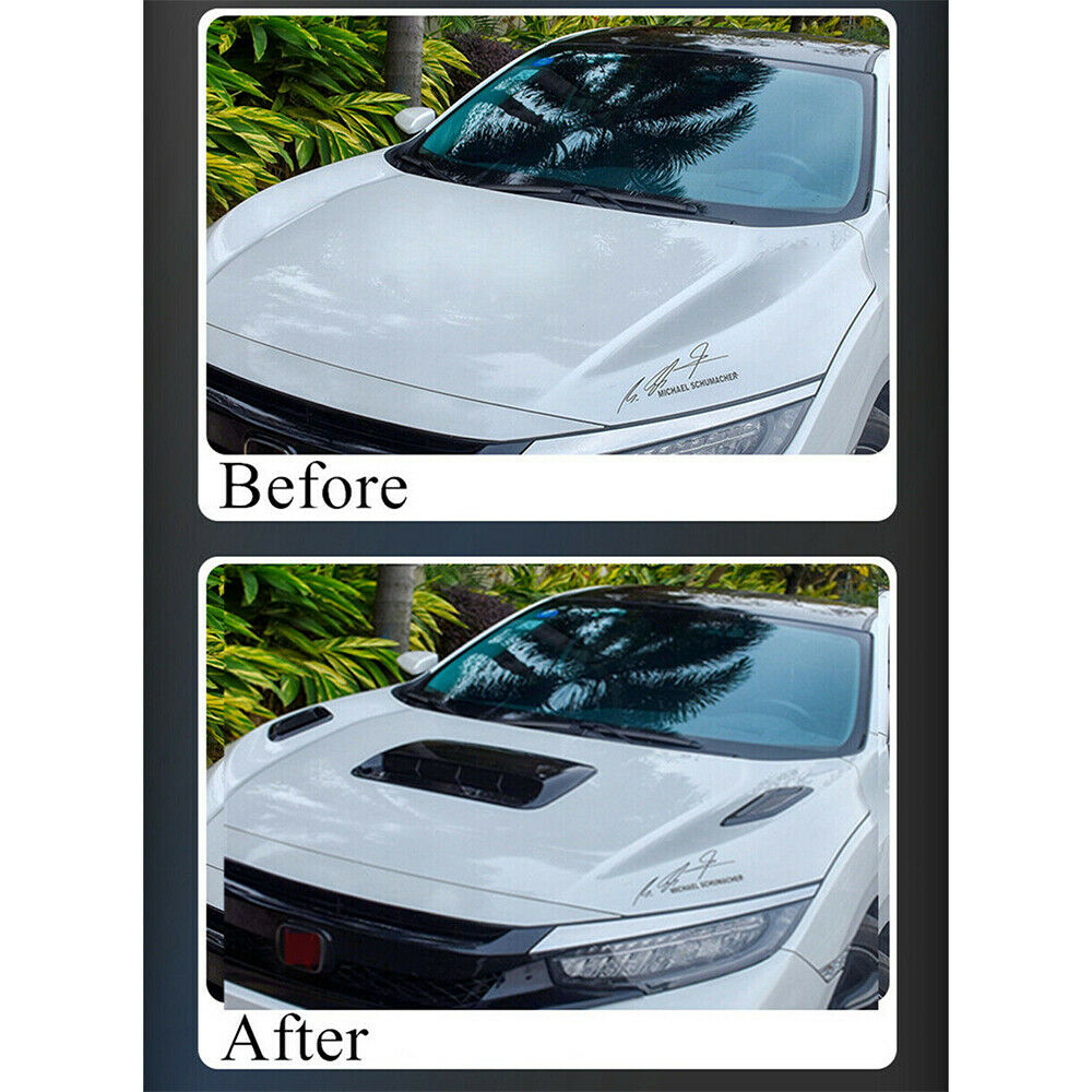 Car Air Flow Intake Scoop Turbo Bonnet Vent Cover Hood Glossy Black ABS Plastic