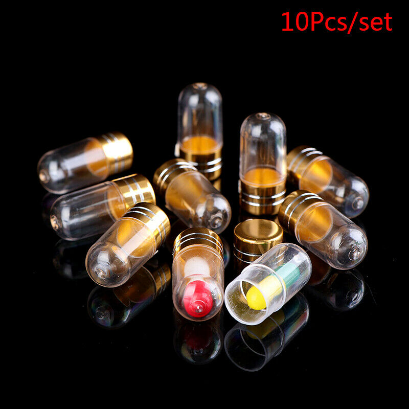 10Pcs Empty Clear Pill Case Bottle Container Capsule Shell Splitters Holder  Lt