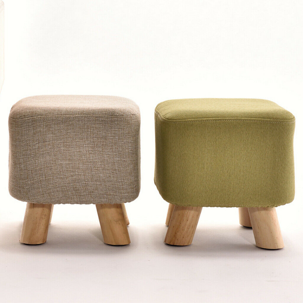 2Pcs Furniture Protective Sleeve - Ottoman Foot Stool Cover, Linen