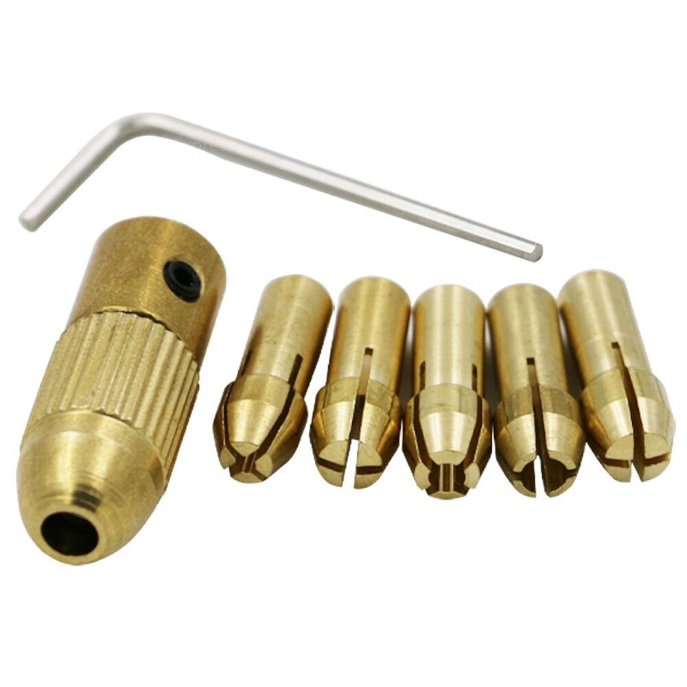 8pc 0.5-3mm Small Hand Electric Drill Collet Set Mini Micro Twist Chuck Tool