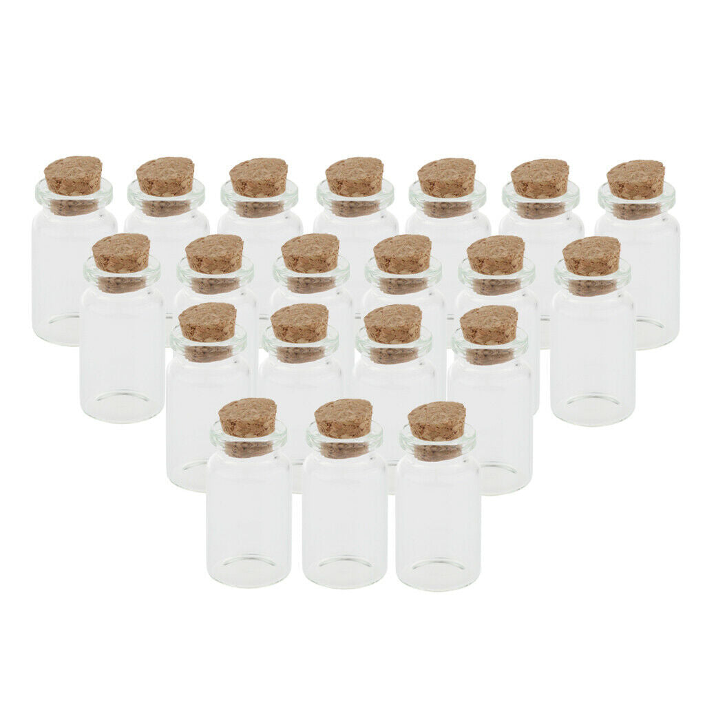 Pack of 40 Small Glass Bottles with Cork, Tiny Clear Vials, Perfect Jewelry