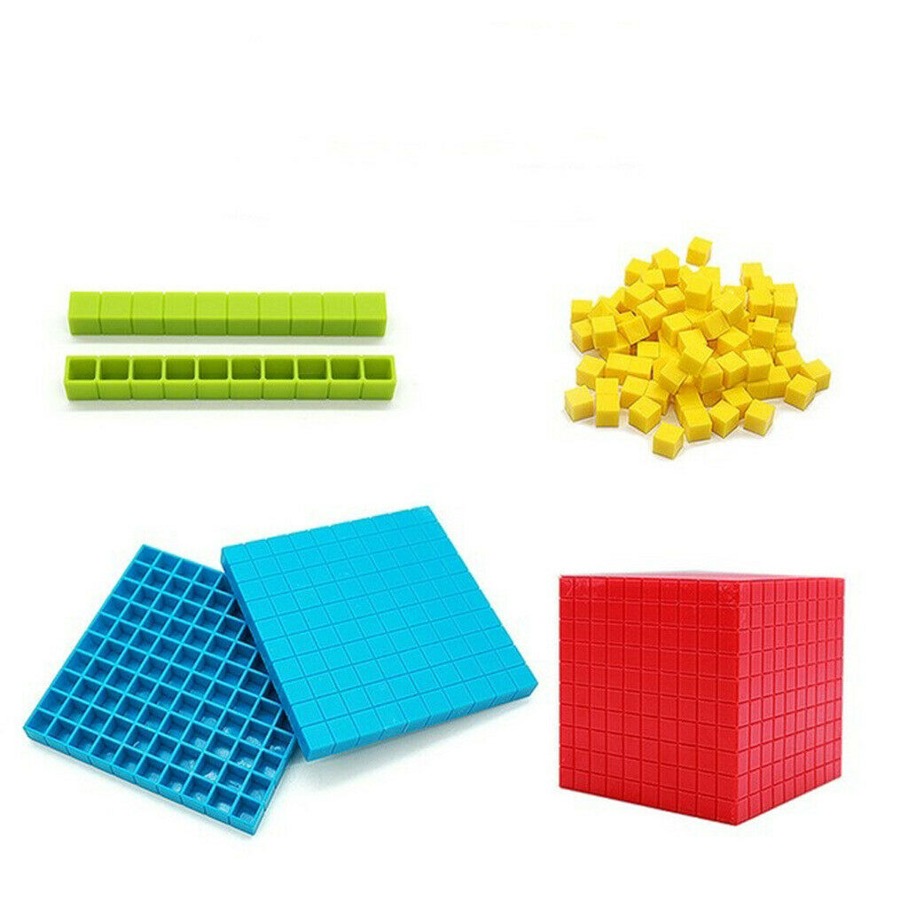 121x Educational Kid Baby Gift Base Ten Manipulative Maths Learning 4 Colors
