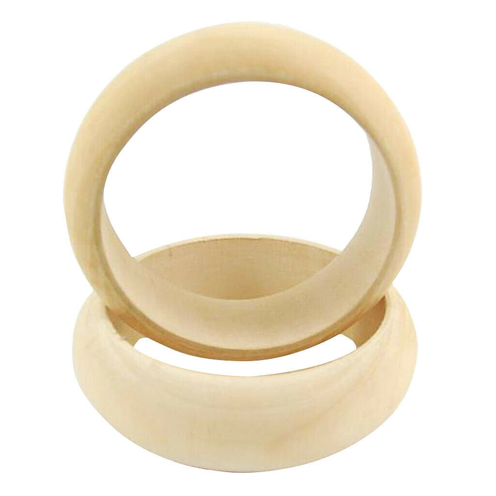 2Pcs Wood Wooden Bangle Unfinished Bracelet DIY Jewelry Making Crafts 70mm