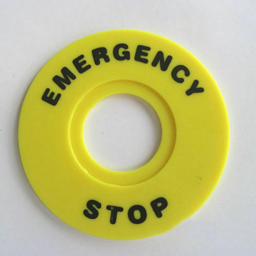 2pcs 22mm Emergency stop switch Plastic Sign,Pushbutton Switch Panel Label Frame