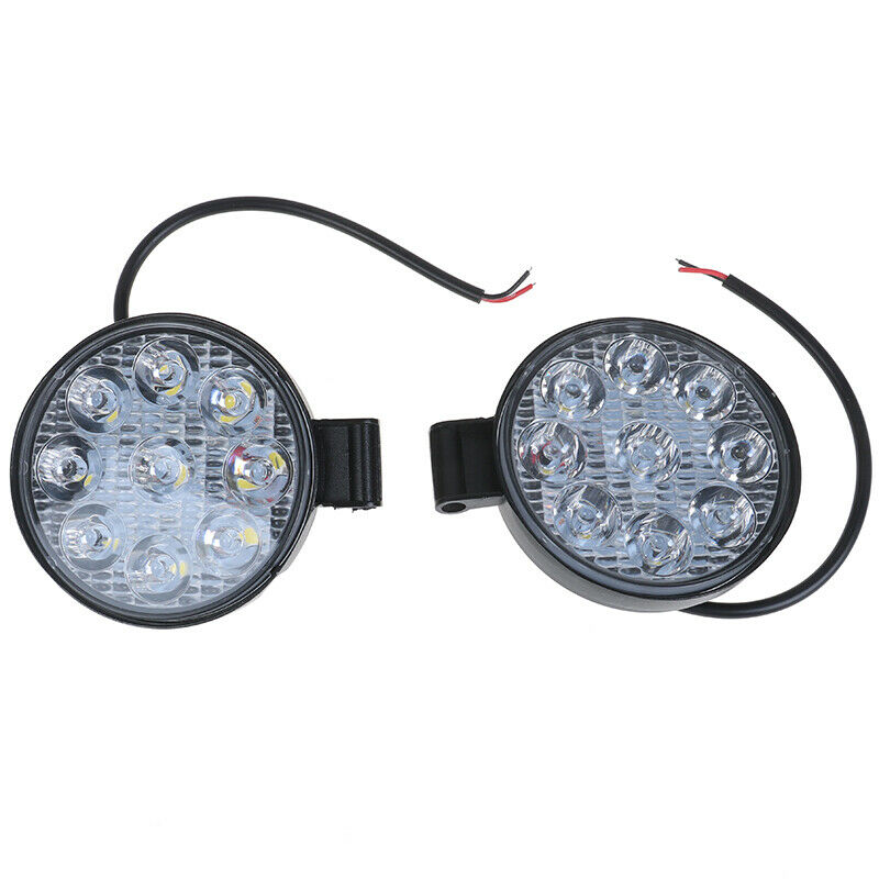 27W Round LED Work Light Flood Beam Offroad Car Driving Fog Lamp 5D LensJ FG