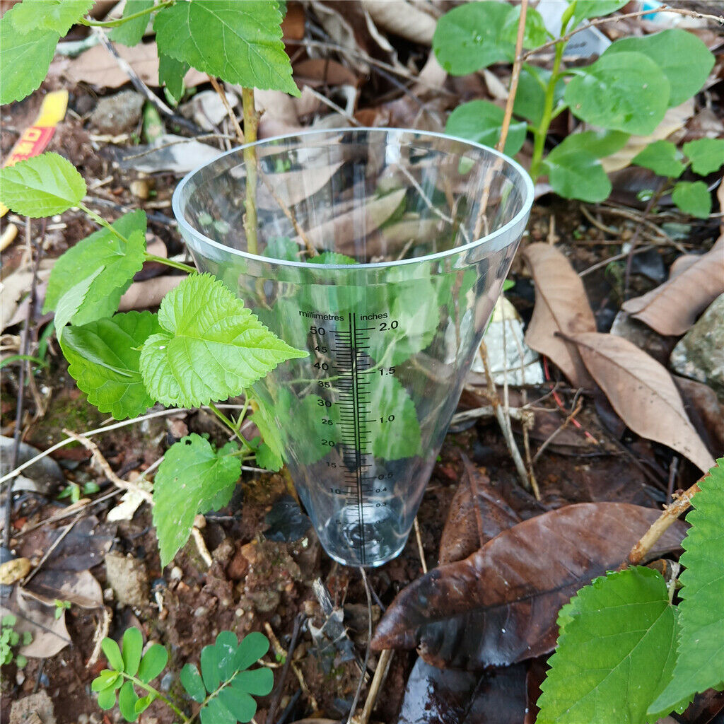 5 Pieces Plastic Rain Gauge with Stakes for Home Outdoor