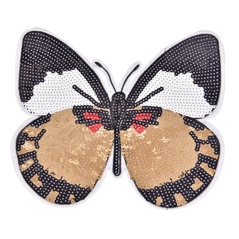 Huge butterfly reversible sequined sew on patches for clothes handmade DIYSEBD