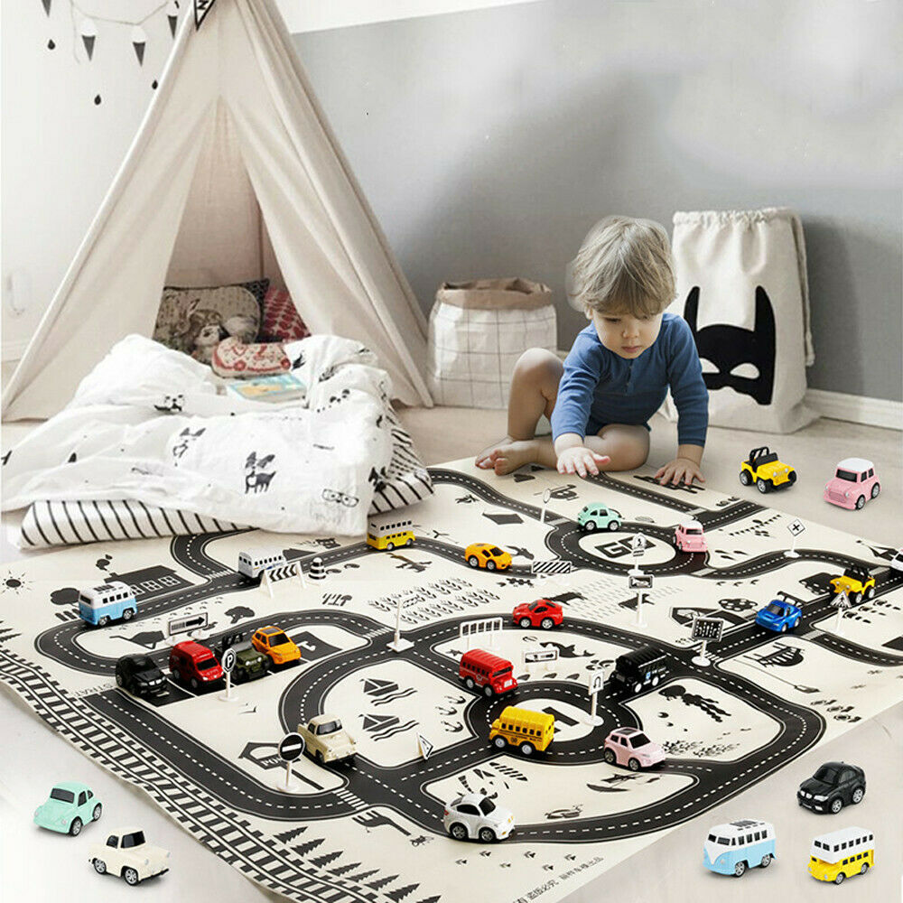 Kids Play Mat City Road Buildings Parking Map Game Scene Map Educational Toys