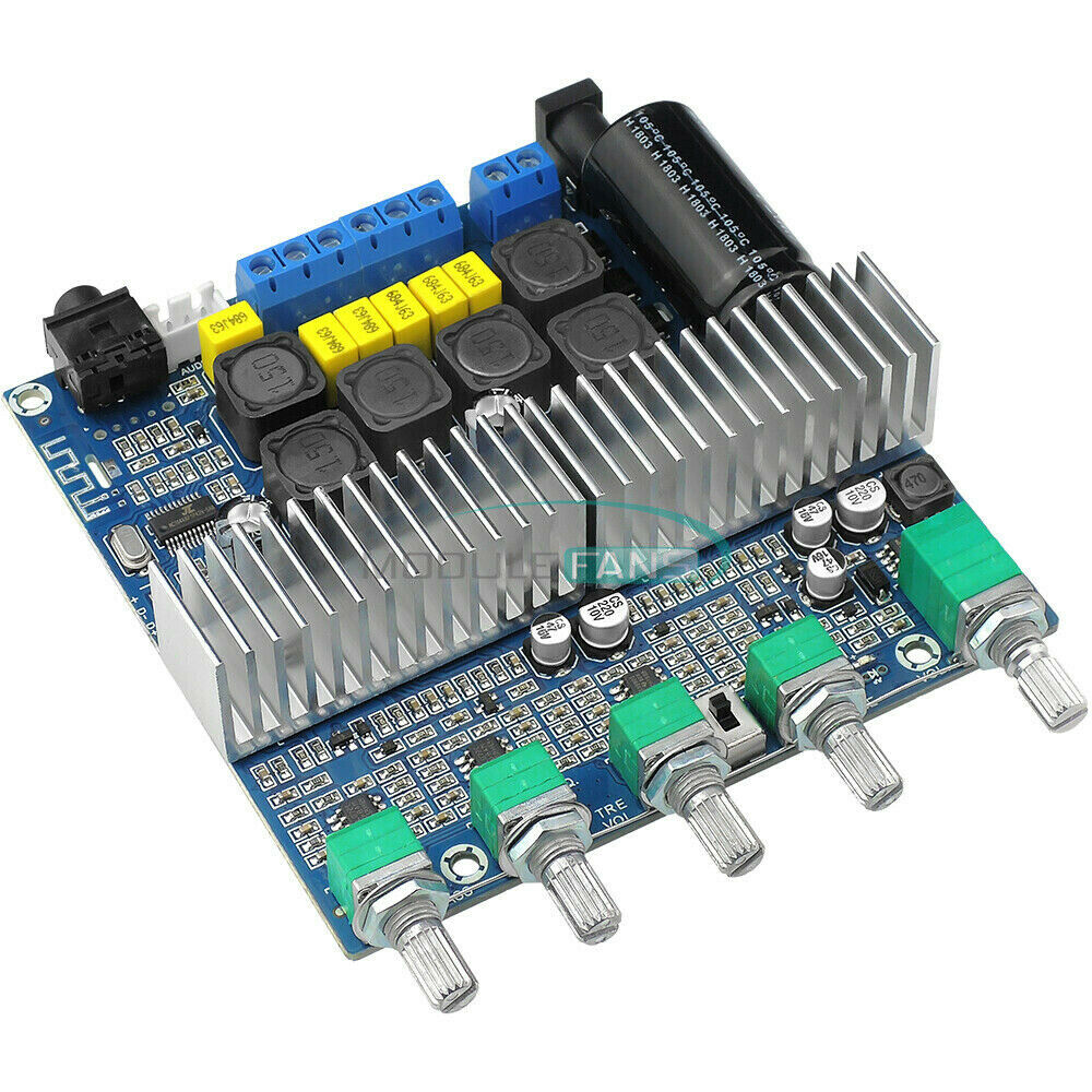 DC 12-24V TPA3116D2 Digital Audio Amplifier Board Bluetooth 5.0 100W+50W+50W