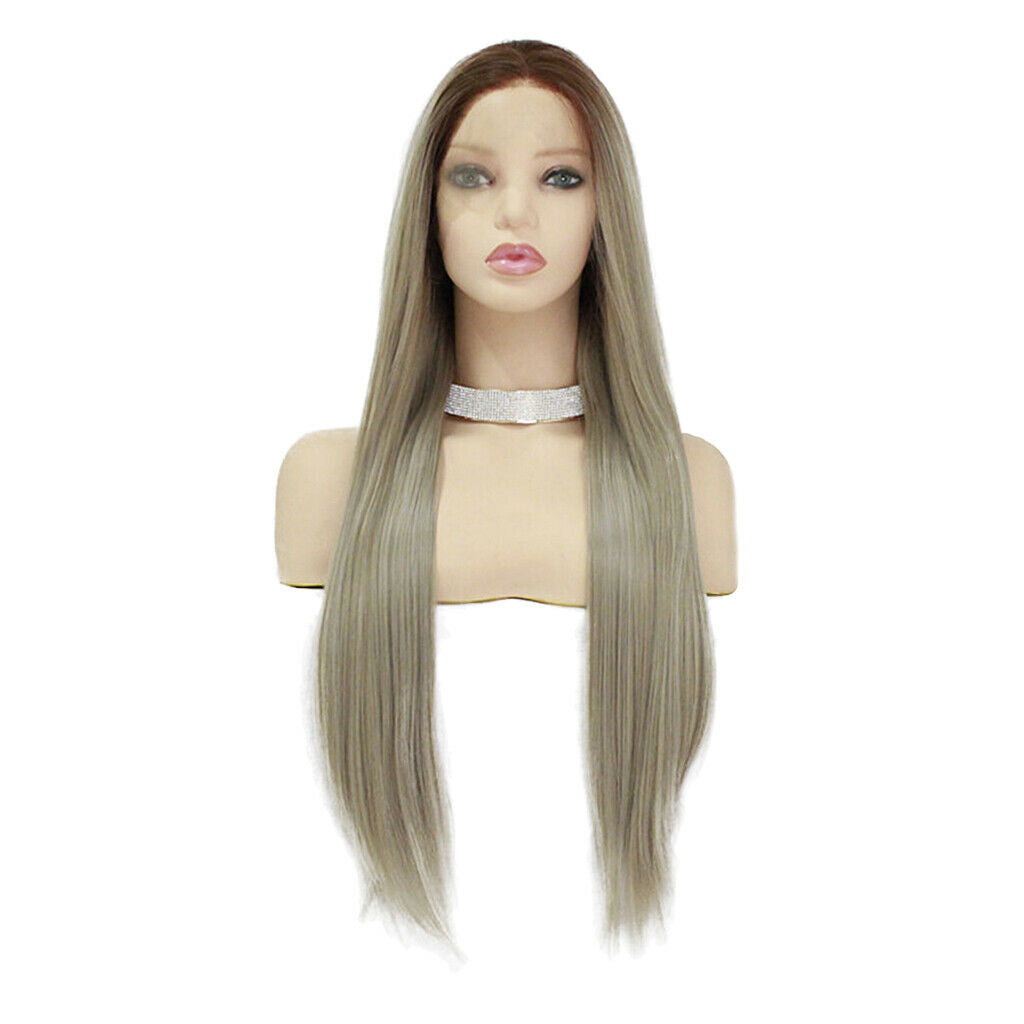 26 inch Synthetic Lace Front Wigs Heat Resistant Full Wig Long Straight Hair