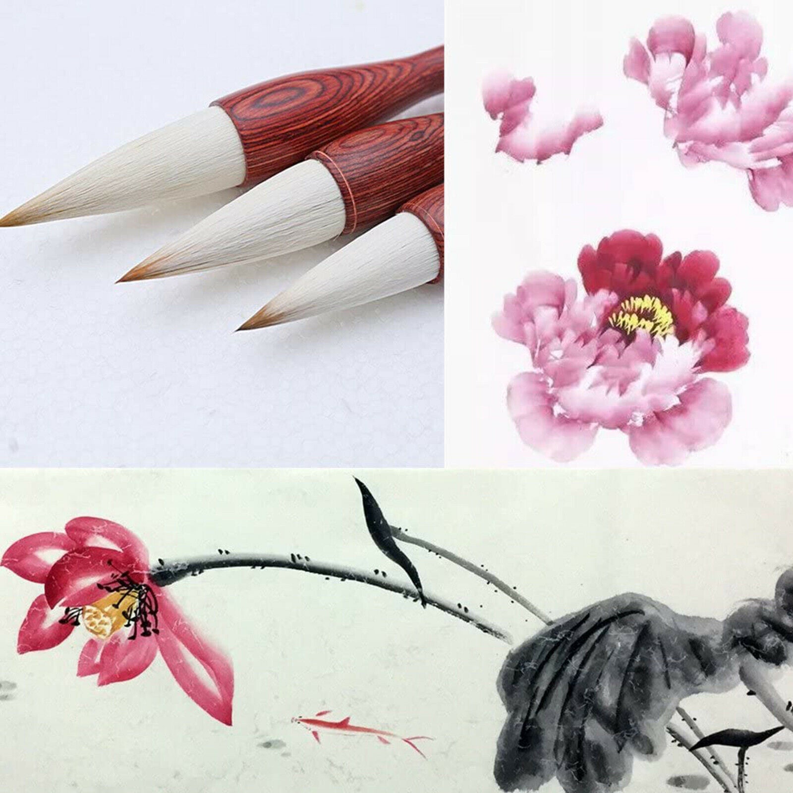 11 Chinese Calligraphy Brush Ink Inkstone Set Regular Script Beginners