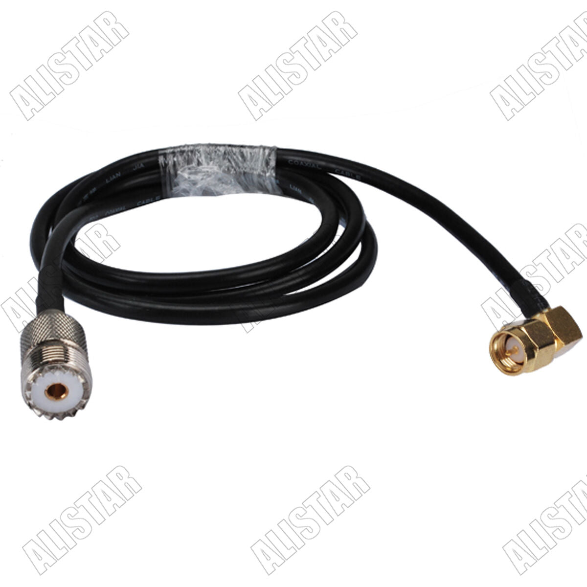 RG58 30cm UHF SO-239 Female Jack to SMA Male Plug Right Angle RF Pigtail Cable