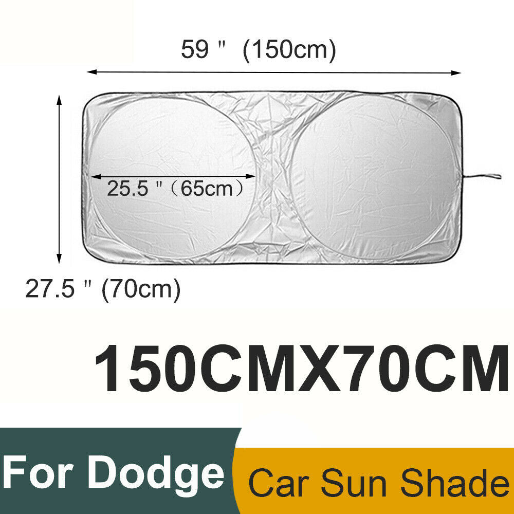 For Dodge Windshield Sun Shade Front Window Shield UV Block Heat Cover 150x70CM