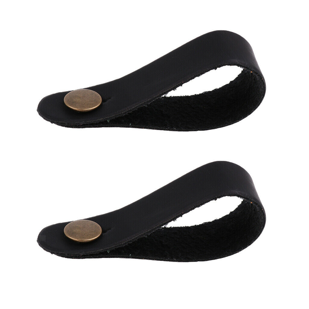2x Guitar Headstock Straps Button Hook for Acoustic Folk Guitar Parts Black