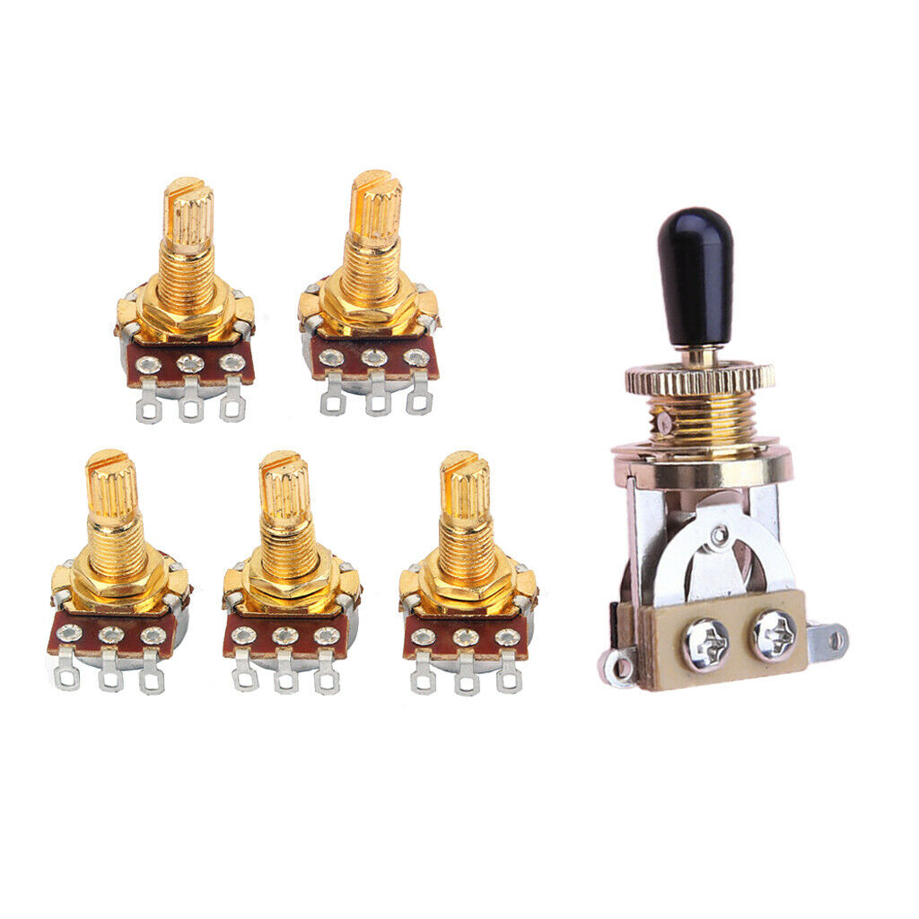 Guitar 3 Way Toggle Switch Pickup Selector+5pcs B500k 18mm Shaft Audio Pots