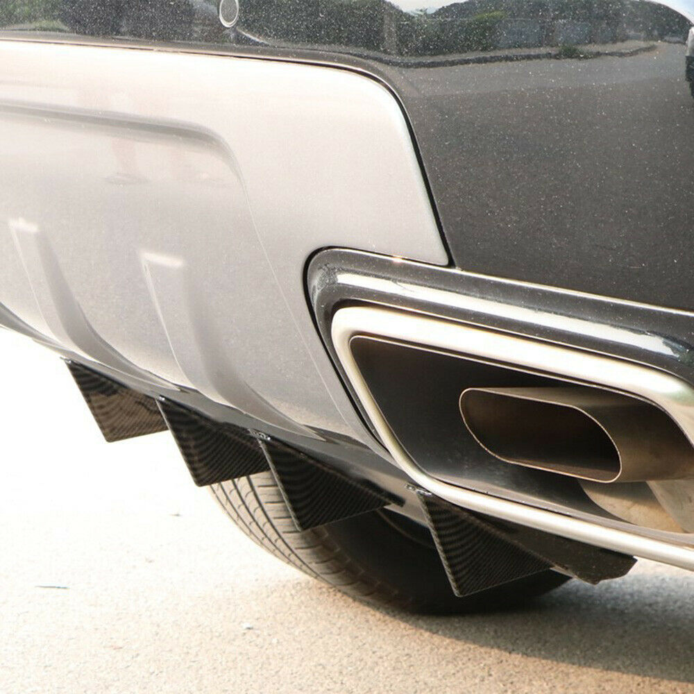 4 X Universal Rear Bumper Diffuser Spoiler Lip Splitter Shark Fin Trim Covers