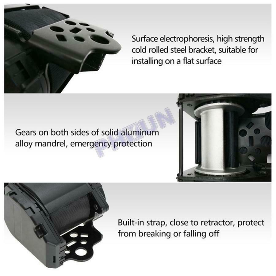 Universal 3 Point Auto Car Seat Lap Belt w/ Buckle Connector Retractable