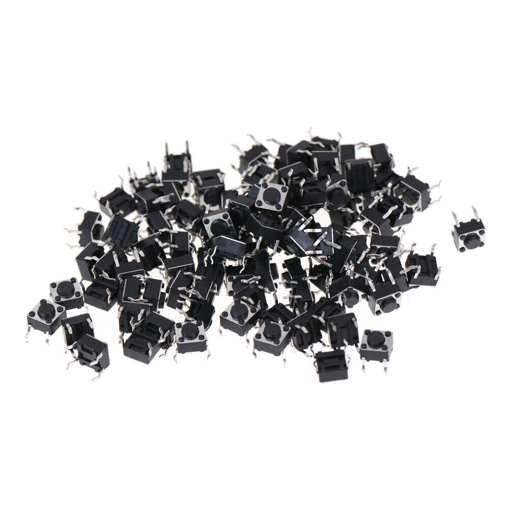 100Pcs 6x6x4.5mm Panel PCB Momentary Tactile Tact Push Button Switch  Re