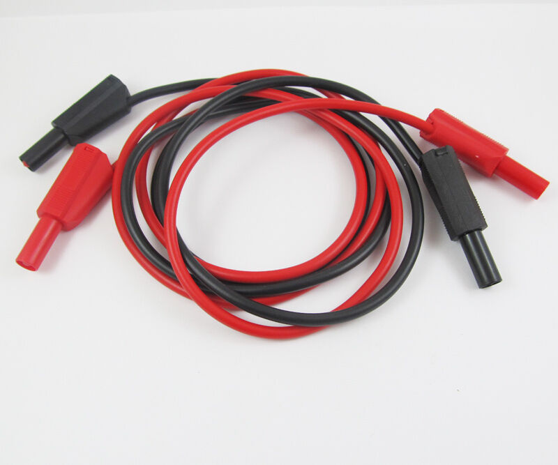 2 sets Safety  Silicon Test Cable Double Full Insulated Stackable Banana Plug 1M