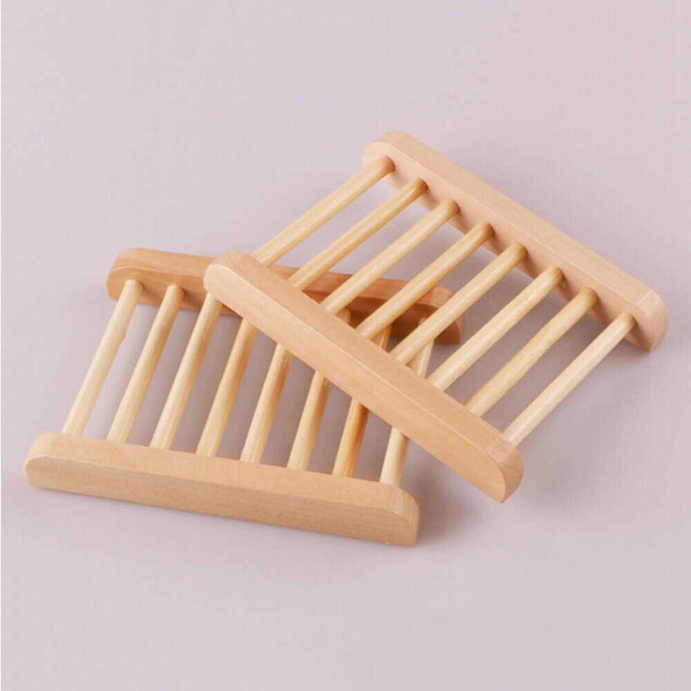 Wooden Soap Dish Rack Holder Case Bathroom Plate Storage Box Shower Bath Home