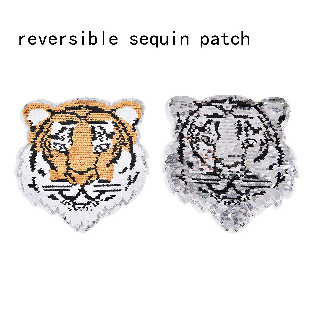 tiger reversible change color sequins sew on patches for clothes diy craf.l8