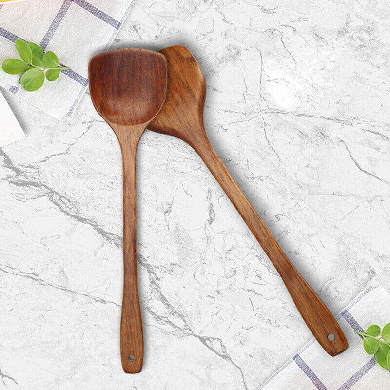 Wooden Spatula1 Piece Long Handle Flat Non-stick Kitchen Utensils For Cooking HN