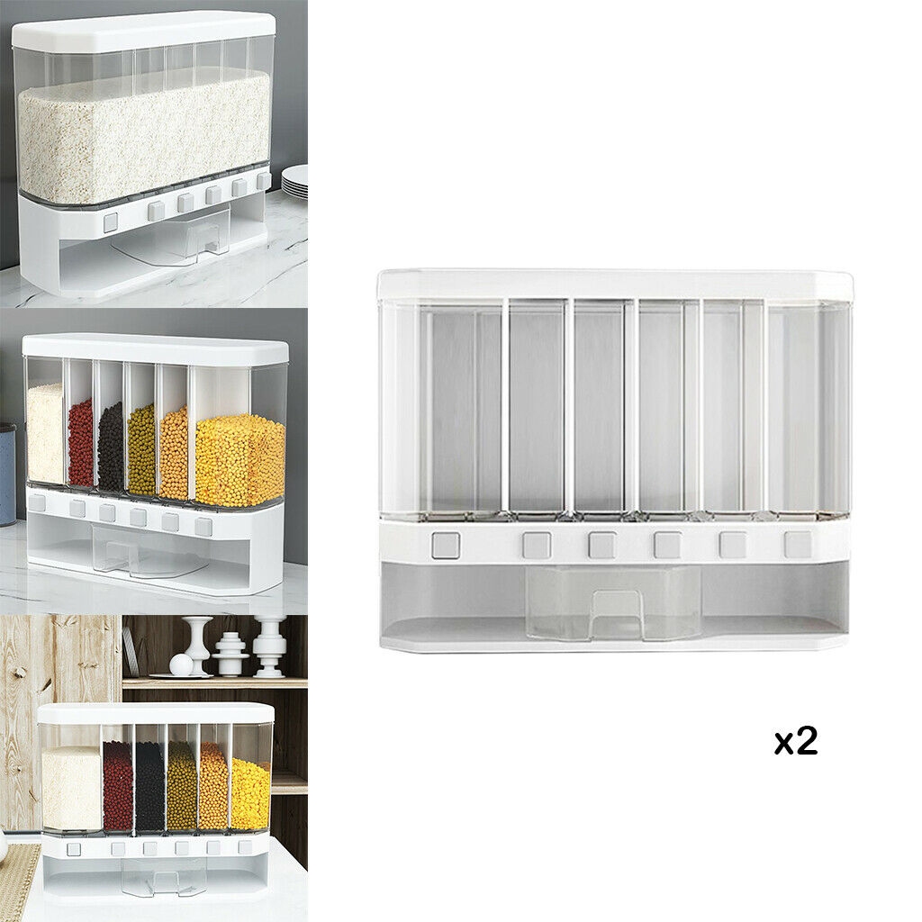 2pcs 32.4x38x14.4cm Wall Mounted Dry Food Dispenser Rice Dispenser Home Kitchen