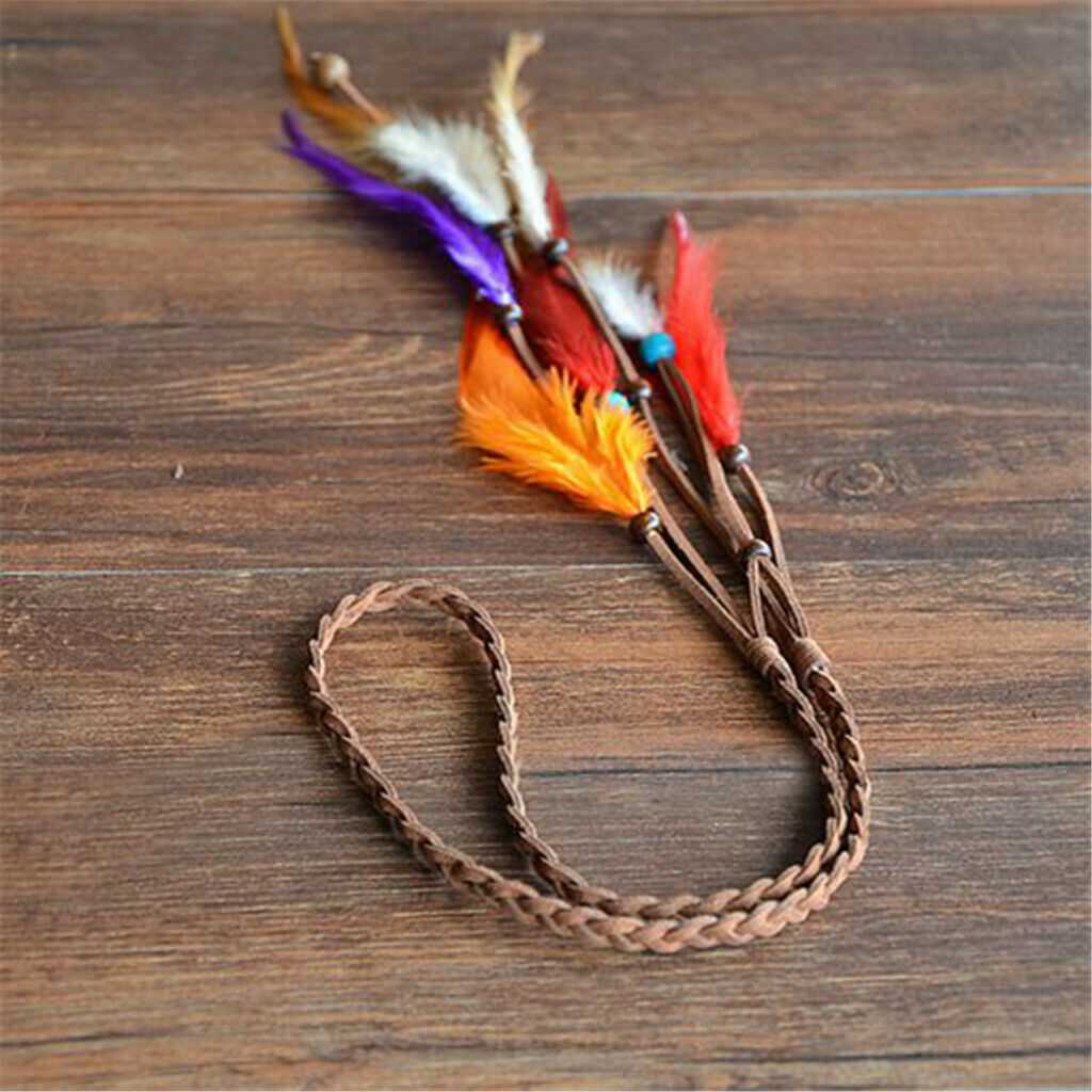 Behomian Feathers Gypsy Tassels Headband Hair Headpiece Festival Jewelry