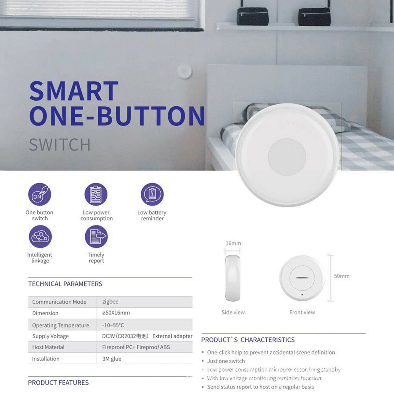 Smart SOS Emergency Button Alarm Alert System One Button Switch APP Control