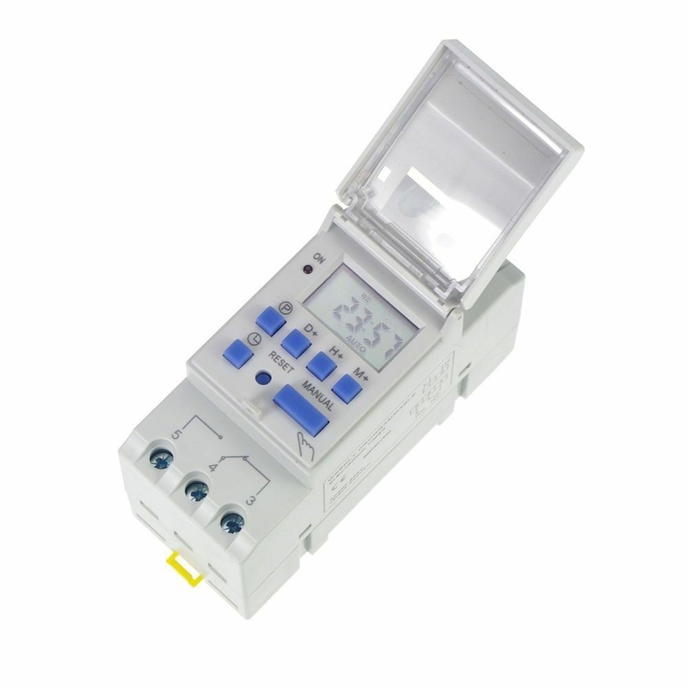 2PCS DIN RAIL DIGITAL PROGRAMMABLE 110VAC TIMER SWITCH