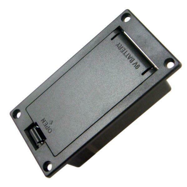 Guitar Parts 9V Battery Hold Cover Box for Most Electric Guitar Bass Black