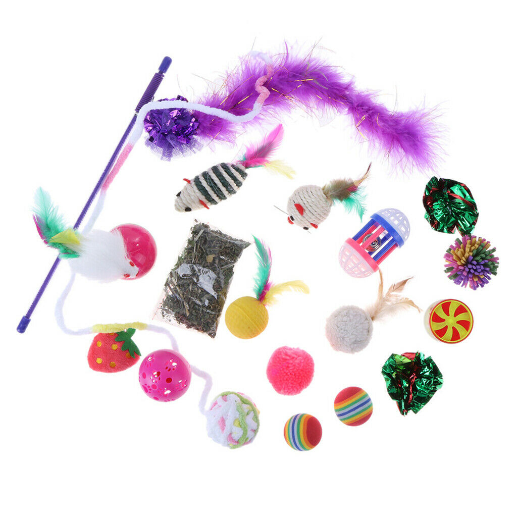 16-Piece Set - Funny Cat Stick Tunnel Paper Ball Catnip Combination Toys Set