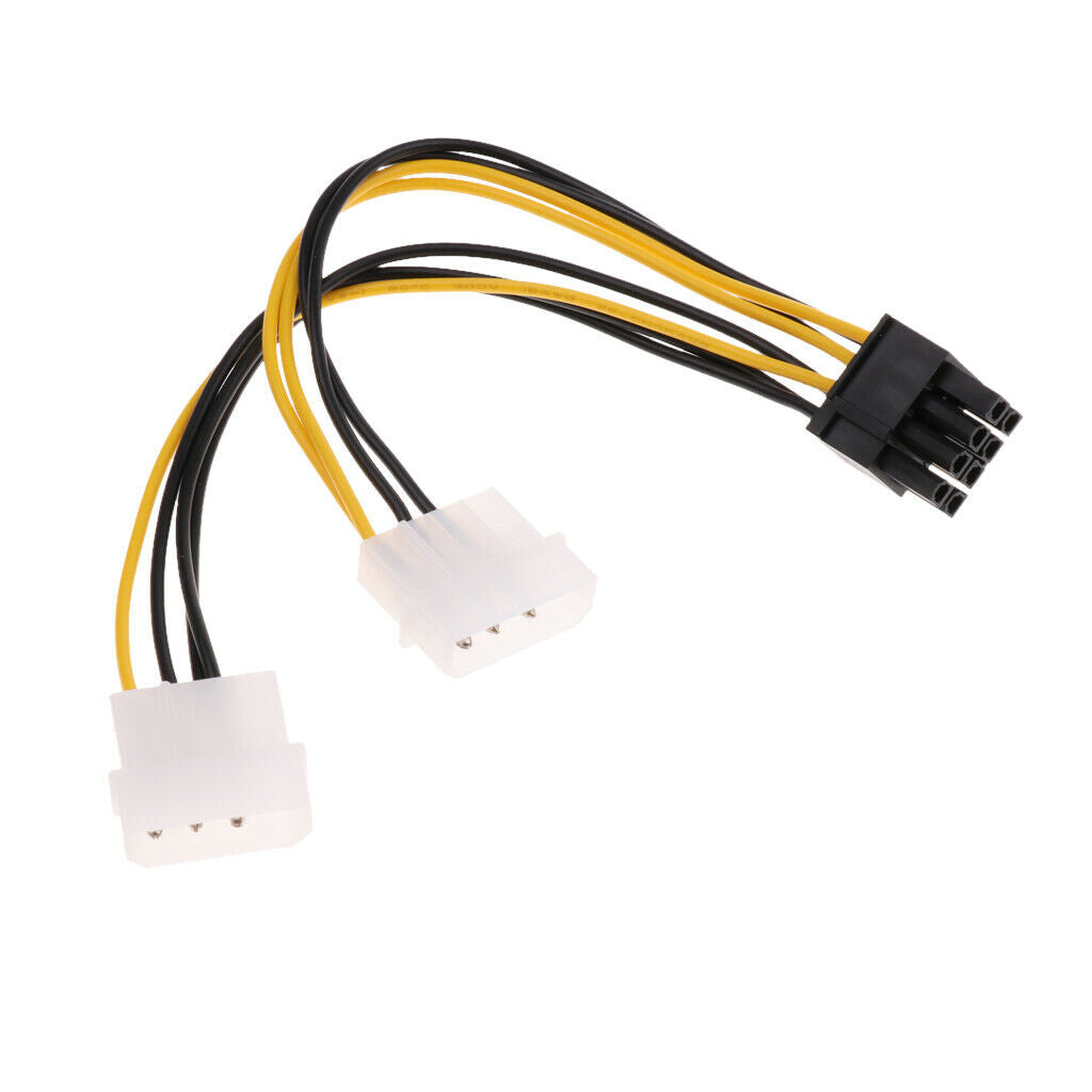 PCI-e Dual 4 Pin to 8 Pin Graphics Extention Adapter Power Cable Connector