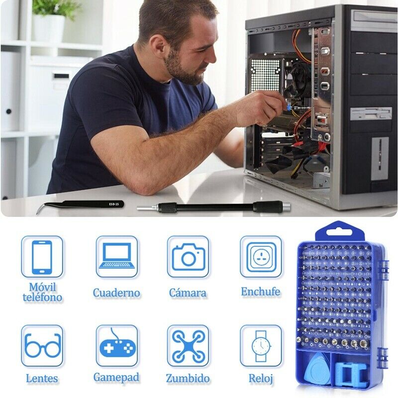 117-In-1 Screwdriver Set Watch Eyeglass Repair Tool Kit for Computer MacBook LM8