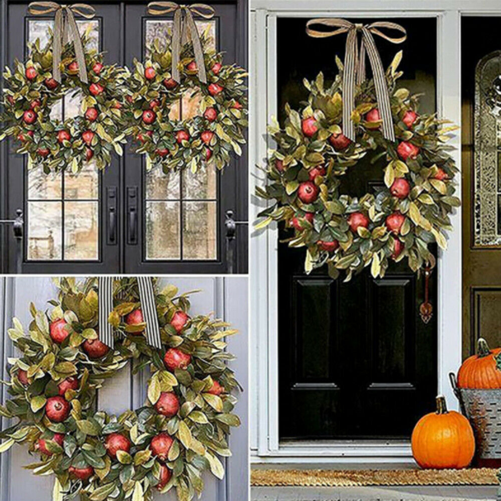 Fall Wreath Pomegranate Wreath Indoor Outdoor Home Decor Window Wall Decoration