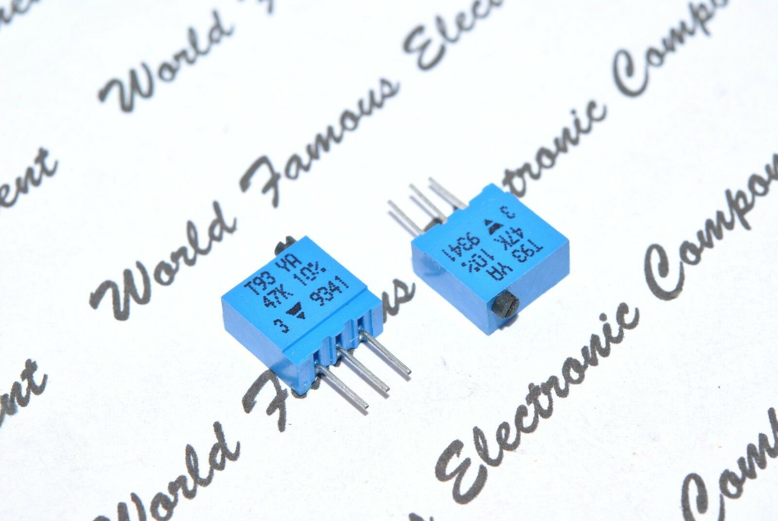 2pcs-VISHAY 47K T93-YA Multiturn 25 Turns Potentiometer / Trimmer