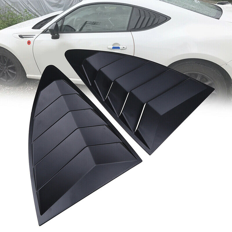 For Subaru BRZ 2012-2020 2Pcs Matte Black Side Vent Rear Window Quarter Louver