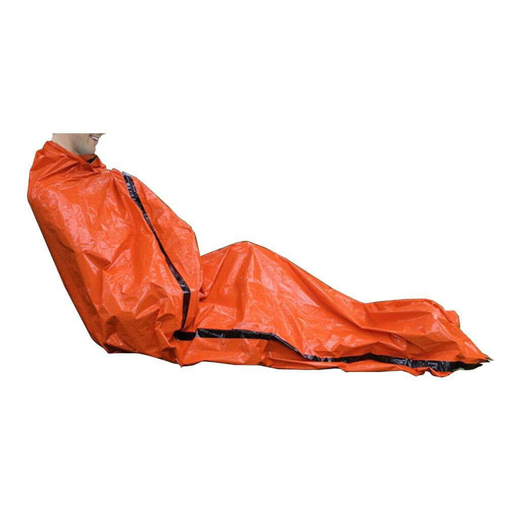 Mylar Thermal Sleeping Bag Portable Orange Blanket Tent