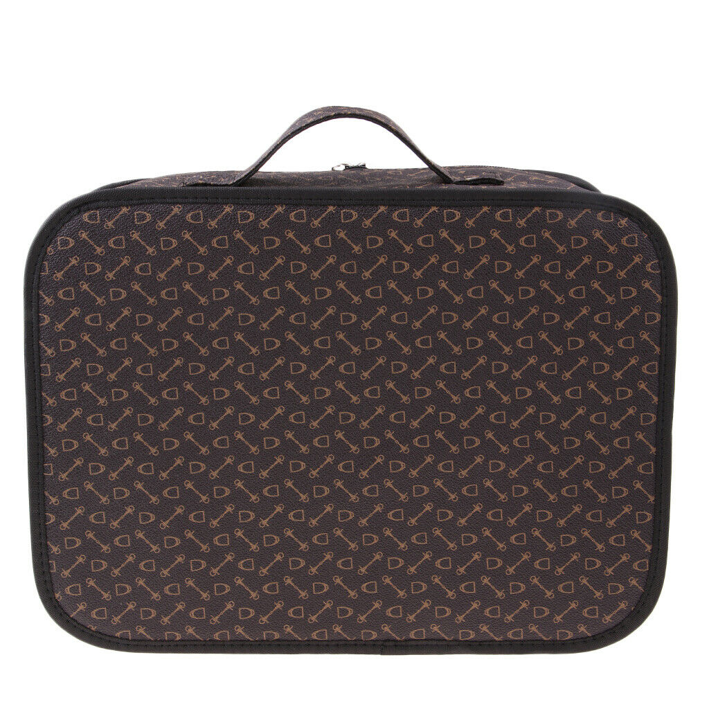 Leather Portable Larger Makeup Train Case Makeup Organizer Professional #A