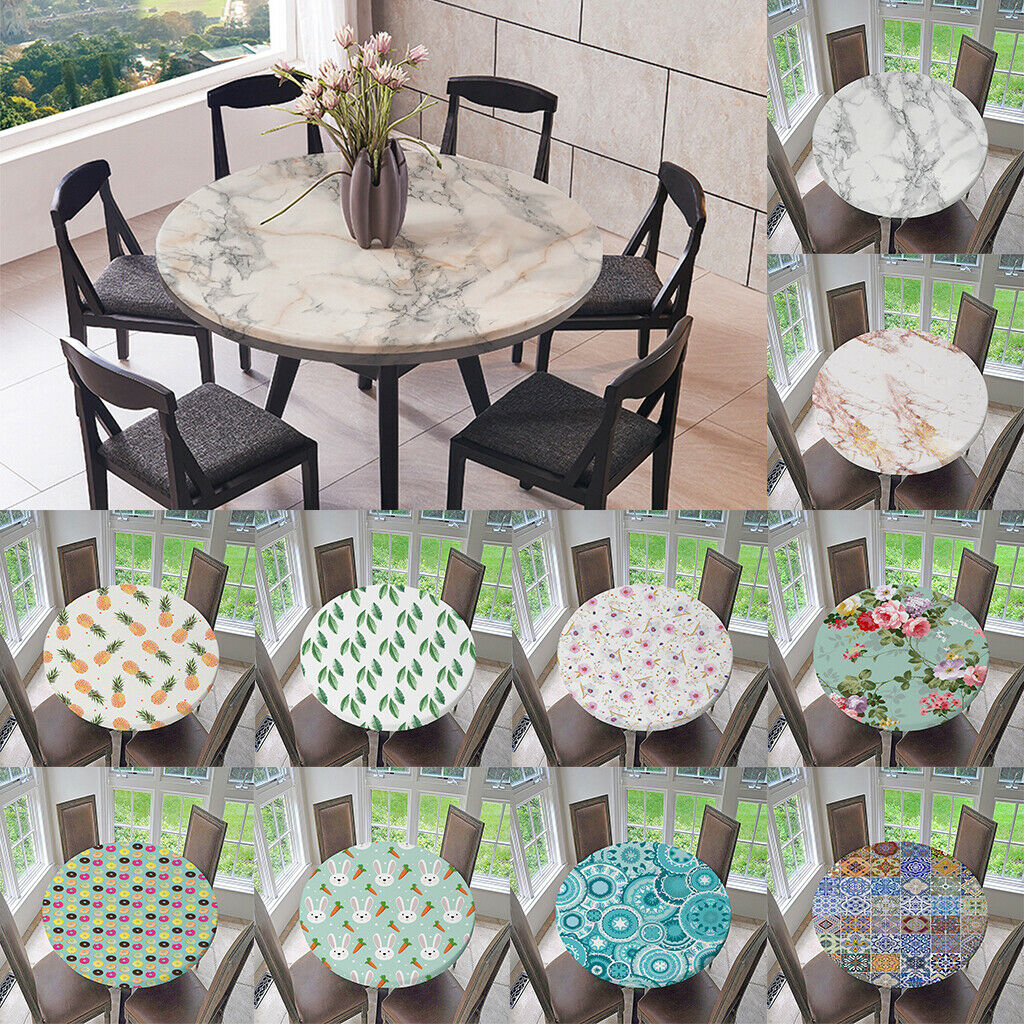 2x Non-Slip Tablecloth Round Table Cover Cloth Dinner 120cm/150cm Decorative