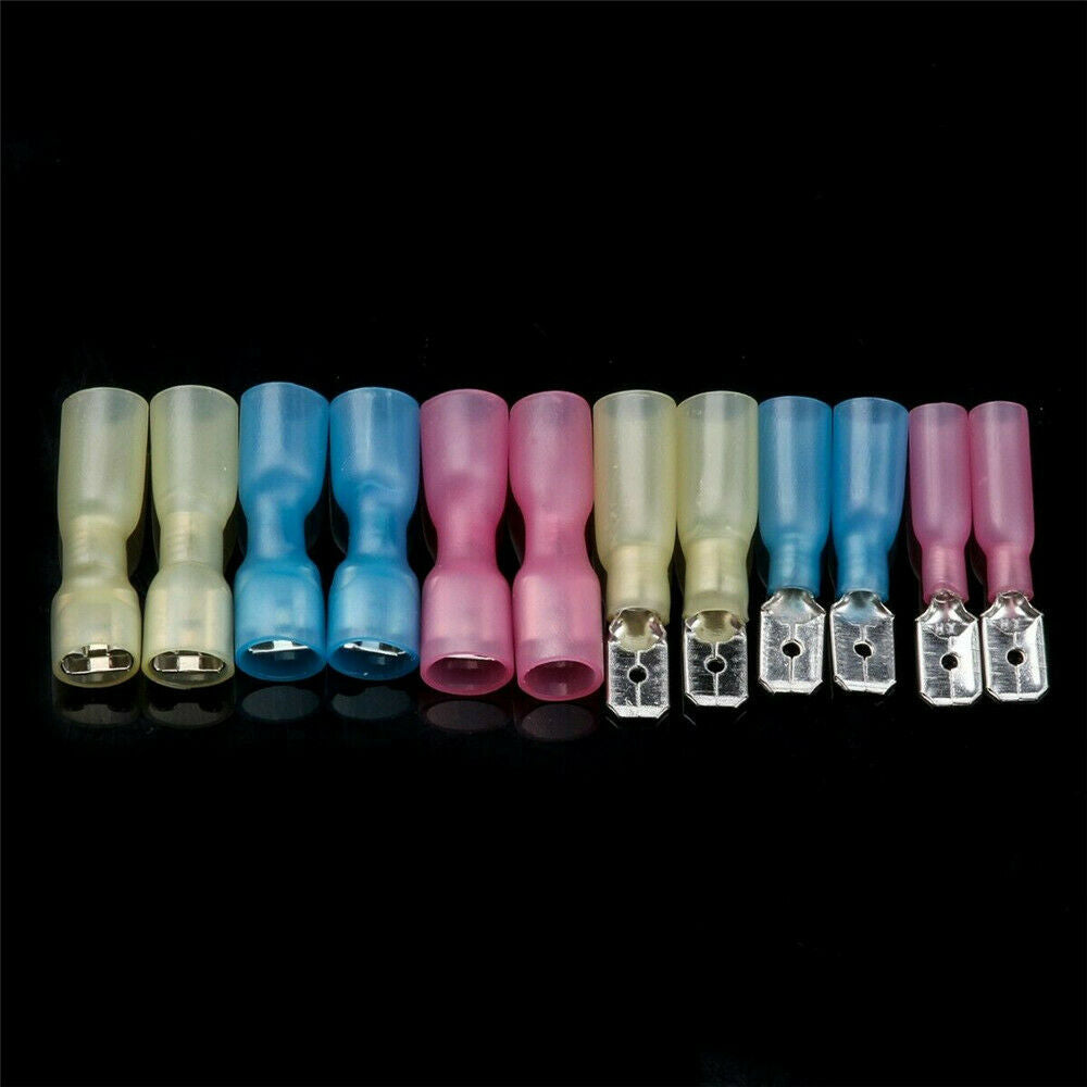 100 Pcs Terminal Box Mounted Heat-Shrinkable Connector Bullet-To-Terminal