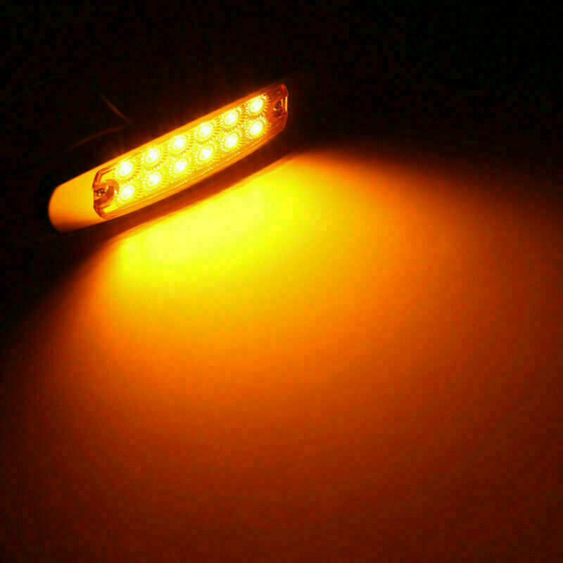 10x 12LED Side Marker Amber Lights for Peterbilt Cab Sleeper Freightliner Truck